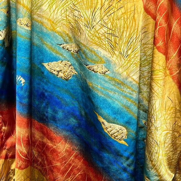 Winlar Women Tunic Dress Oversized One Size Polyester Beach Summer Ocean Satin - Picture 5 of 5